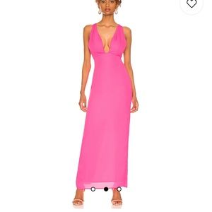 Revolve super down hot pink formal dress